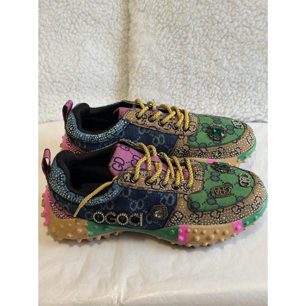 Taxi Y2K Women’s Size 10 Multicolor Rhinestone Charm Chunky Sneakers